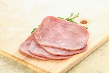 Sliced Beef Ham over board