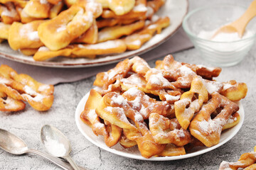 Angel wings, traditional sweet crisp pastry