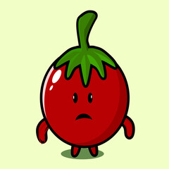 tomato kawai character with emoticon is perfect for kids themes or business mascot . download this item 