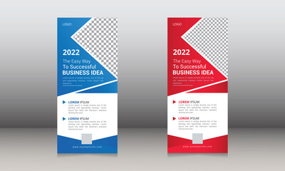 Corporate roll up business banner design abstract presentation template 