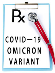 COVID-19 OMICRON text write on prescription