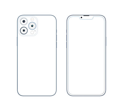 Vecteur Stock Apple iPhone 13 pro max outline, Smart phone. Front and back  design smartphone. Mobile phone mockup. Vector stock illustration | Adobe  Stock