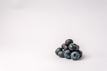 Ripe blueberries stacked horizontally