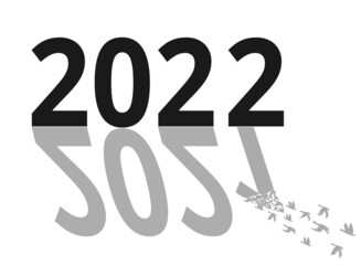 Emphasis on transition from 2021 to 2022 icon, Happy new year