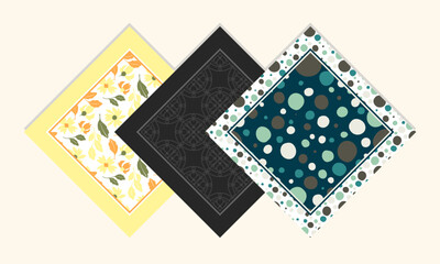 Set of square paper tissue template based on vector pattern - obrazy, fototapety, plakaty