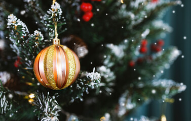 New Year decorations and Christmas background