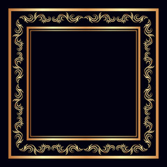 Ornamental golden decorative floral frame background
