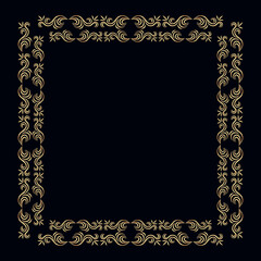 Ornamental golden decorative floral frame background
