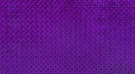 rusty violet steel checkered plate texture and background. rhombus shapes for industrial concept design. diamond steel plate texture background. non slip purple steel grating.