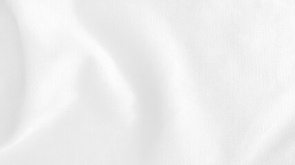 close up creased white shiny silk fabric texture use as background with space for design. abstract...