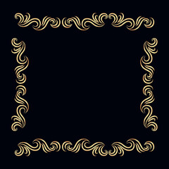 Ornamental golden decorative floral frame background
