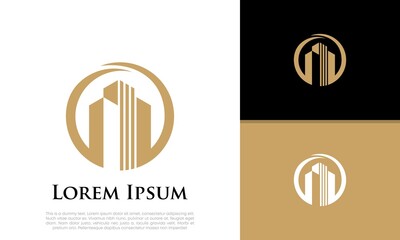 Real Estate Logo. Luxury Logo. Construction Architecture Building Logo Design Template Element.
