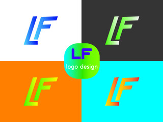 New LF  typography logo design