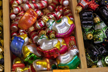 Fototapeta premium Colorful Christmas Decorations at Traditional Christmas Market.