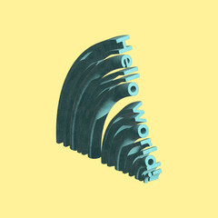 abstract 3D hello world retro style