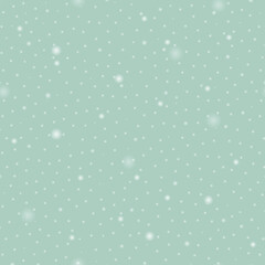 Transparent snow effect. Seamless textured pattern with a blue background. The circles are scattered randomly.