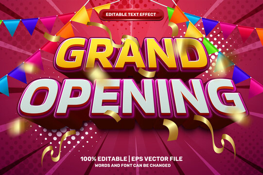 Grand Opening sale 3D Editable text Effect Style