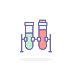 Test tubes icon in filled outline style.