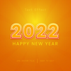 Happy new year 2022 3d text editable style effect template 