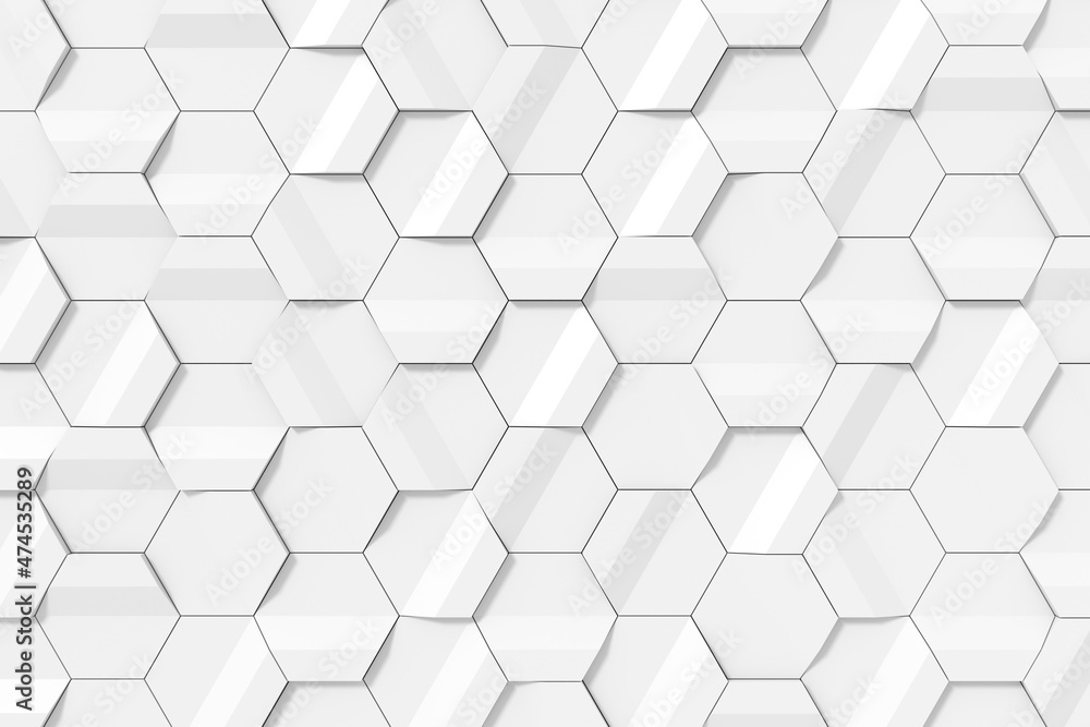 Sticker modern wall design. abstract background of hexgon. 3d rendering.