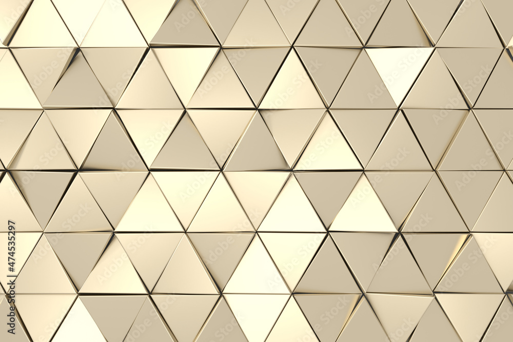 Wall mural modern wall design with luxury concept. abstract background of triangle. 3d rendering.