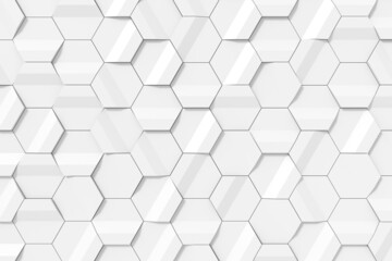 Naklejka premium Modern wall design. Abstract background of hexgon. 3D rendering.