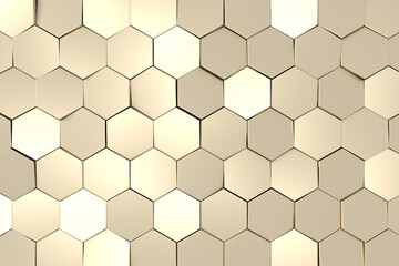 Modern wall design with luxury concept. Abstract background of hexgon. 3D rendering.