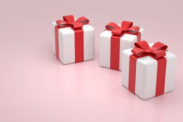 Fototapeta premium Gift box banner design. 3D rendering.