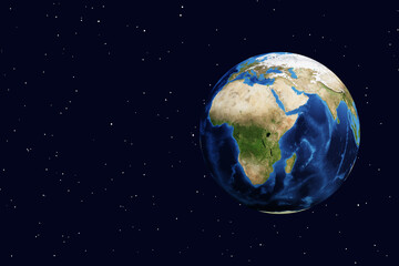 3d rendered illustration of the planet earth. High resolution map furnished by NASA.