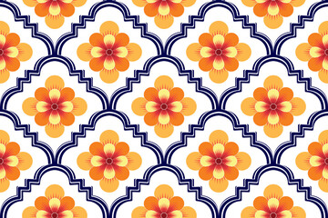 Geometric Moroccan ethnic pattern design. Aztec fabric carpet mandala ornament chevron textile decoration wallpaper. Tribal turkey African Indian traditional embroidery vector illustrations background