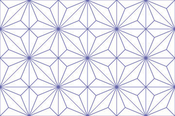 Color of year 2022 very peri and white arabic geometric seamless pattern. Simple abstract pattern. Violet lines on white background