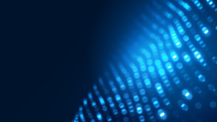 Abstract dot white blue wave gradient texture technology background.