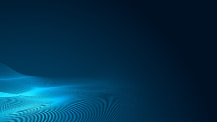 Abstract dot white blue wave gradient texture technology background.