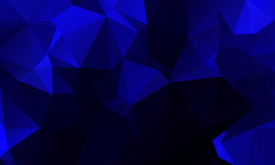 Futuristic blue low poly background, abstract geometric rumpled triangular style.