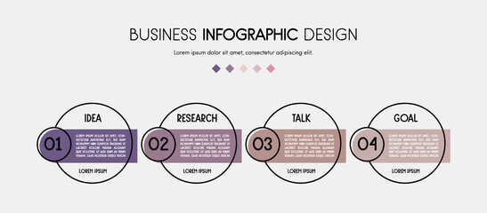 Business infographic with icons. Diagram design. Vector