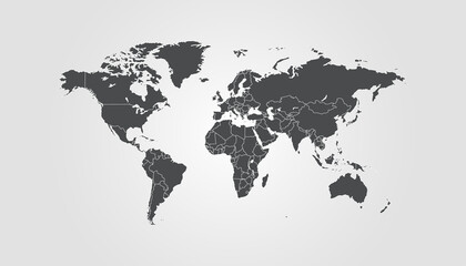 World map. Color vector modern. Silhouette map	