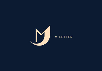 Modern M letter Abstract Flat Minimalistic Premium Logo Design Template