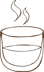 Obraz na płótnie Canvas Warm drink in a cup with a transparent bottom