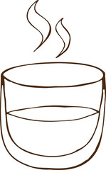 Warm drink in a cup with a transparent bottom