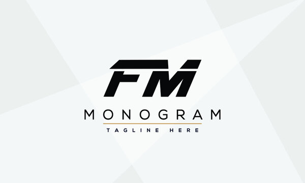 Abstract Monogram Letter FM Logo