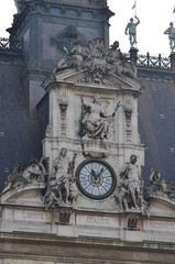 the facade of the city hall of Paris