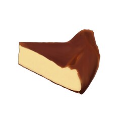 Cheesecake on white background. 