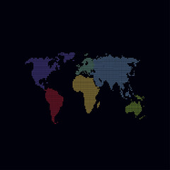 Fototapeta na wymiar Dotted color world map vector 