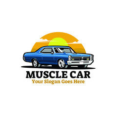 American classic muscle car vector illustration isolated