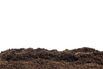 Soil for plant isolated on white background.