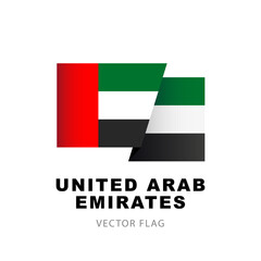 UAE flag. Vector illustration isolated on white background.