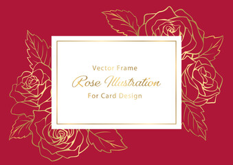 Card Design with Rose Illustration