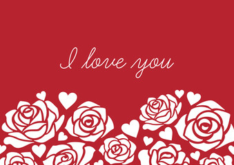Valentine's Day Card Design with Roses