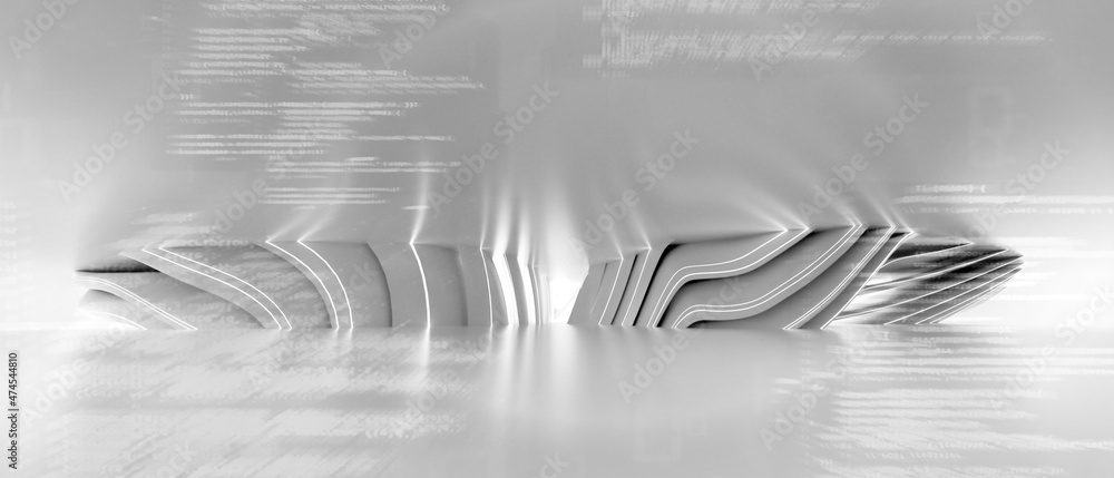 Poster modern interior design architecture background with data - 3d rendering