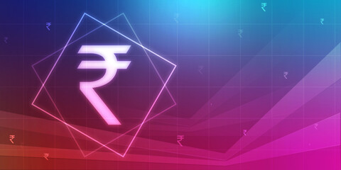 Rupee currency . 3D rendering illustration